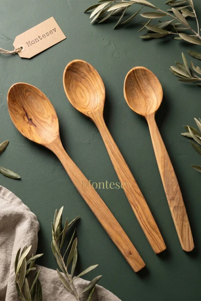 Zeytin Ağacı Ahşap Tahta Kaşık Spatula Seti ( ZEYTİN AĞACI ) Ağaç Kaşık 3 Parça ürün görseli 1
