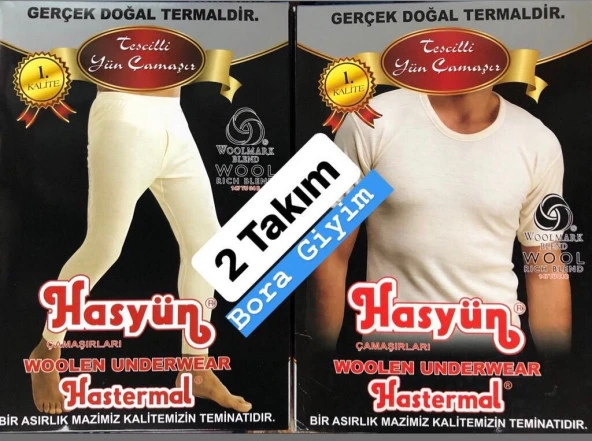 Hasyün Erkek Yarım Kol Don Takım Yün İçlik Termal İçlik 2 Takım ürün görseli 1
