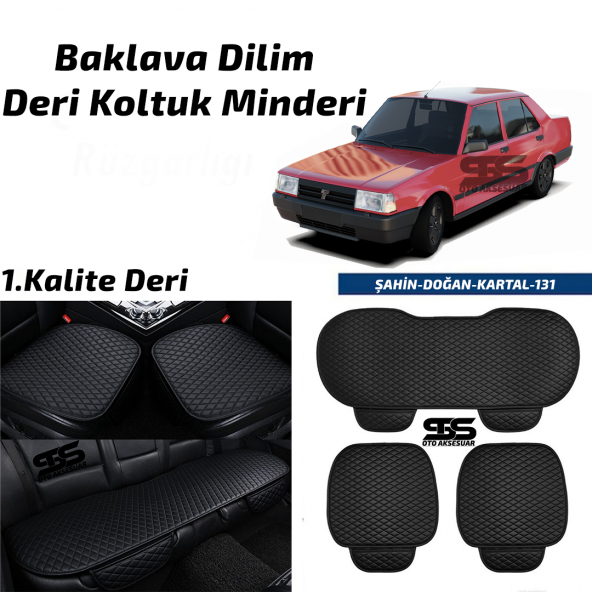 TOFAŞ - Şahin - Kartal - 131  Siyah Deri Oto Koltuk Minderi ürün görseli 1