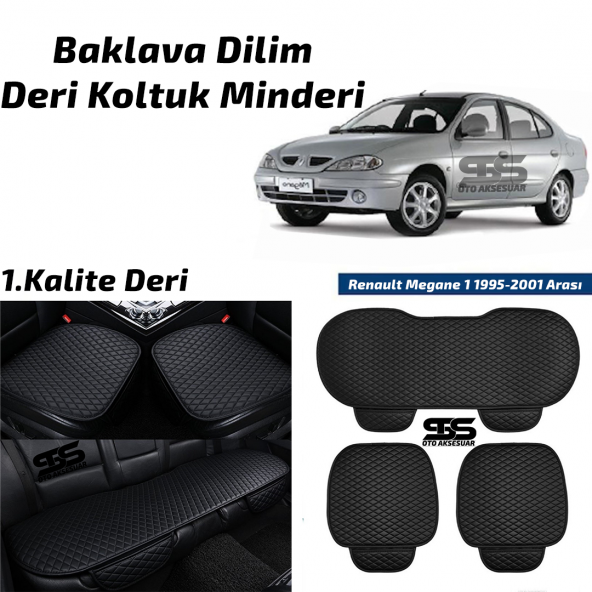 Renault Megane 1 1995-2001 Arası Siyah Deri Oto Koltuk Minderi ürün görseli 1