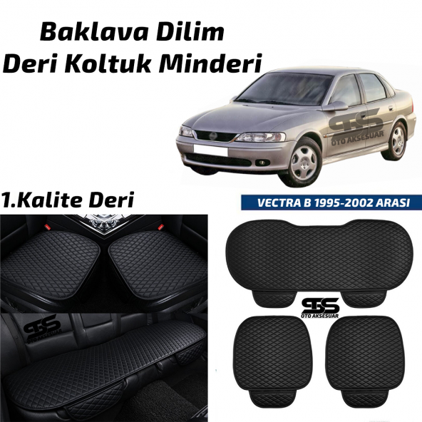 Opel Vectra B 1995-2002 Arası Siyah Deri Oto Koltuk Minderi ürün görseli 1
