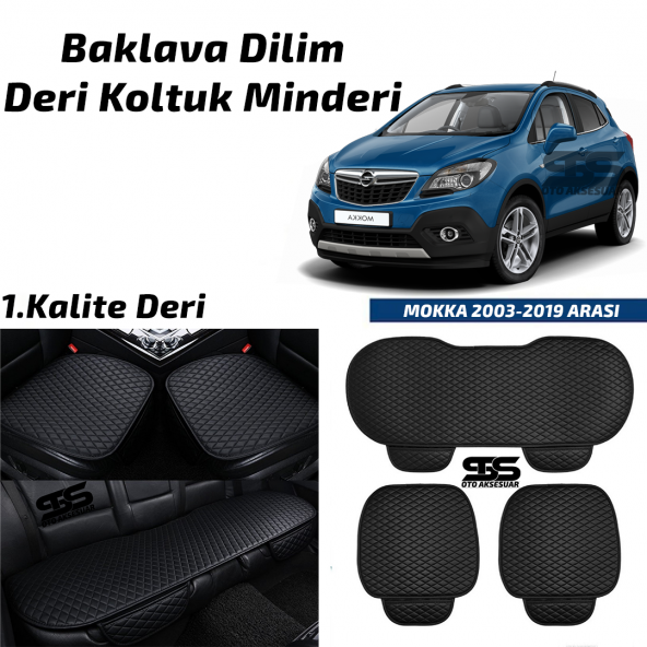 Opel Mokka 2013-2019 Arası Siyah Deri Oto Koltuk Minderi ürün görseli 1