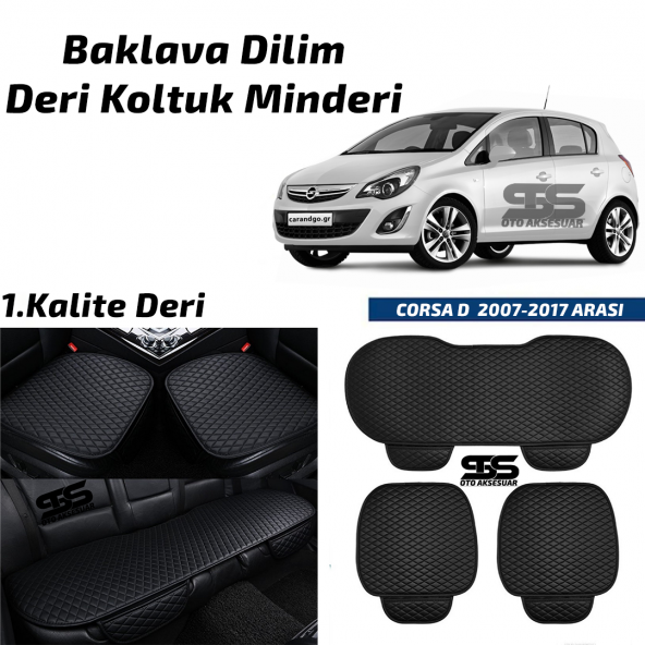 Opel Corsa D 2007-2017 Siyah Deri Oto Koltuk Minderi ürün görseli 1