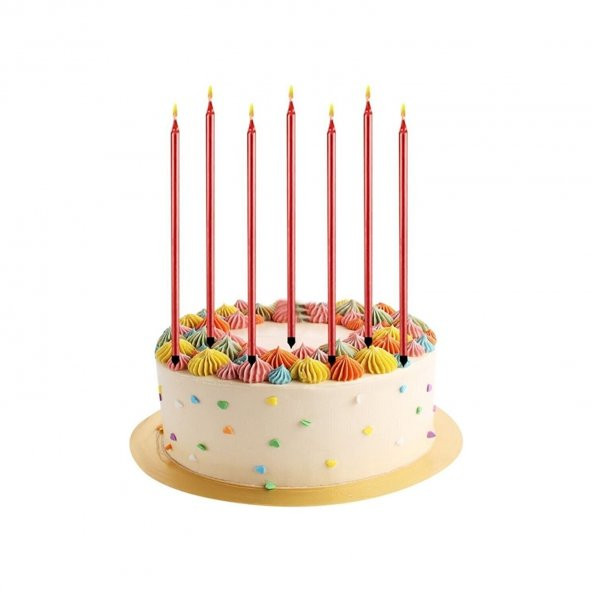 Kırmızı Mum 6 lı 20 cm ürün görseli 1