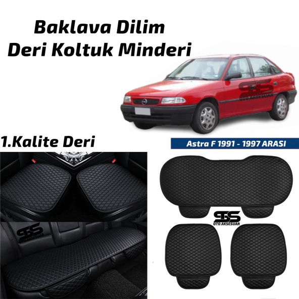 Opel Astra F 1991-1997 Arası Siyah Deri Oto Koltuk Minderi ürün görseli 1