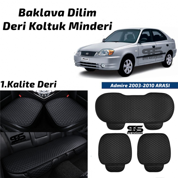 Hyundai Admire 2003-2010 Arası Siyah Deri Oto Koltuk Minderi ürün görseli 1