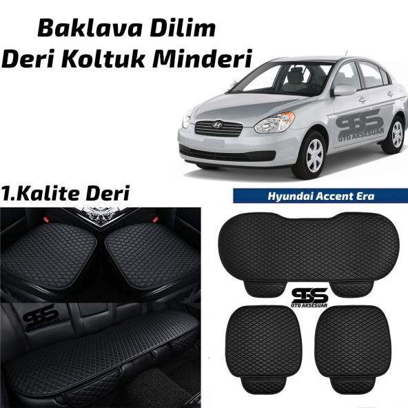 Hyundai Accent Era 2006-2012 Arası Siyah Deri Oto Koltuk Minderi ürün görseli 1