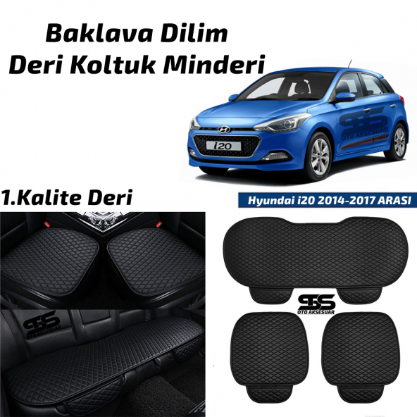 Hyundai  i20 2014-2017 Arası Siyah Deri Oto Koltuk Minderi ürün görseli 1
