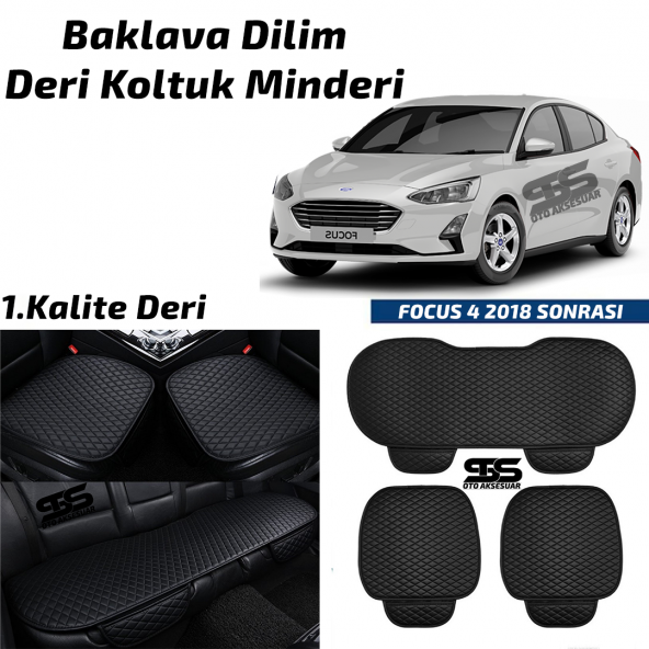 Ford FOCUS 4 2018- Sonrası Siyah Deri Oto Koltuk Minderi ürün görseli 1