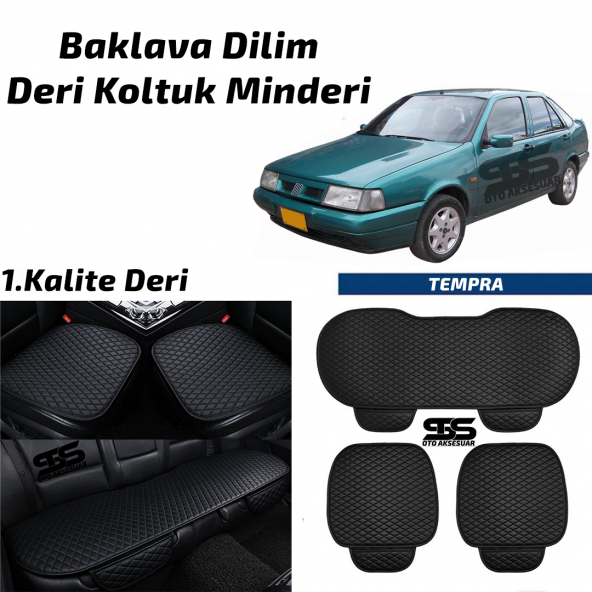 Fiat Tempra 1990-1998 Arası Siyah Deri Oto Koltuk Minderi ürün görseli 1