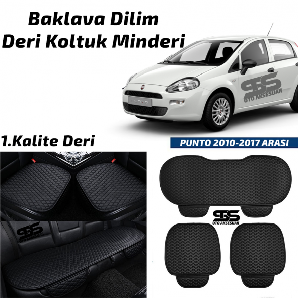 Fiat PUNTO 2010–2017 Arası Siyah Deri Oto Koltuk Minderi ürün görseli 1