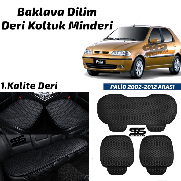 Fiat Palio 2002-2012 Arası Siyah Deri Oto Koltuk Minderi ürün görseli 1