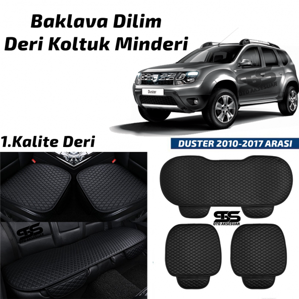Dacia Duster 2010-2017 Arası Siyah Deri Oto Koltuk Minderi ürün görseli 1