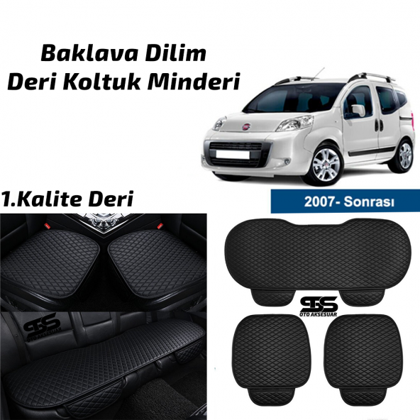 Fiat Fiorino 2007 Sonrası Siyah Deri Oto Koltuk Minderi ürün görseli 1