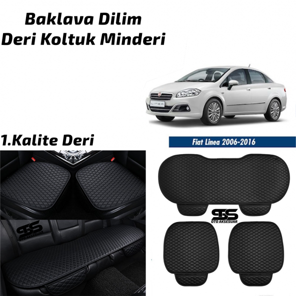 Fiat Linea 2006-2016  Siyah Deri Oto Koltuk Minderi ürün görseli 1