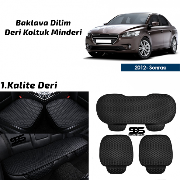 Peugeot 301 2012 Sonrası Siyah Deri Oto Koltuk Minderi ürün görseli 1