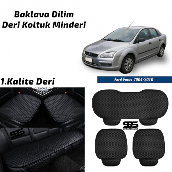 Ford Focus 2 2004-2010 Sedan Siyah Deri Oto Koltuk Minderi ürün görseli 1