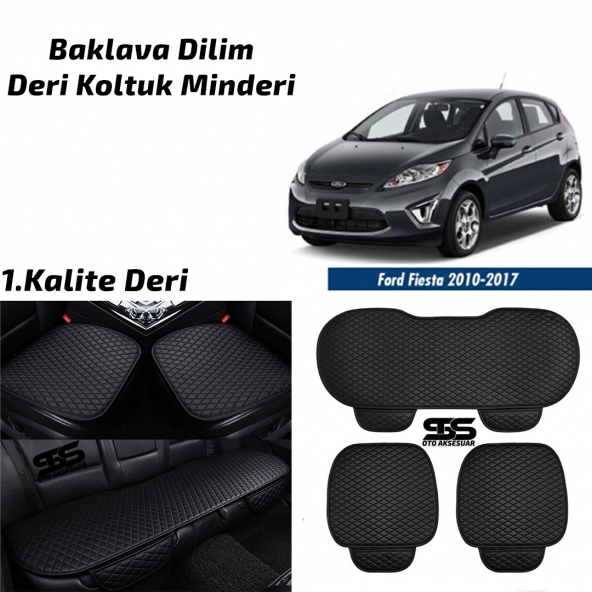 Ford Fiesta 2010-2017 Siyah Deri Oto Koltuk Minderi ürün görseli 1