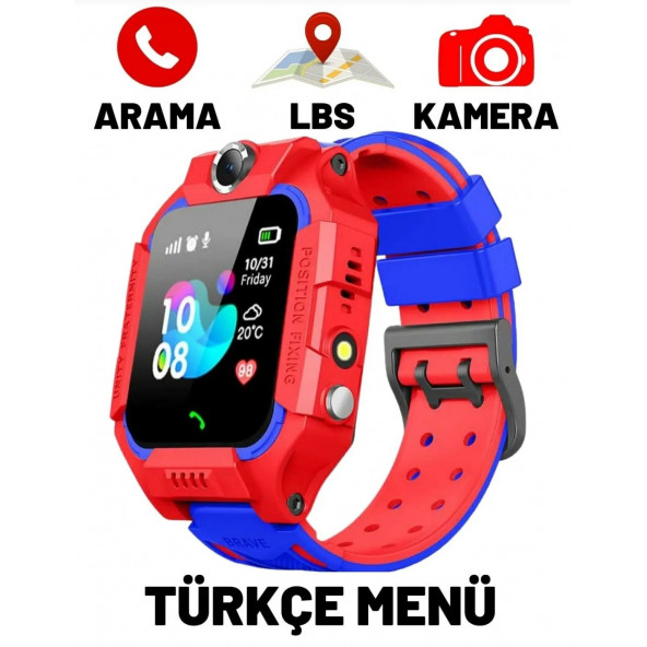 Smart Kids Watch LBS Konumlu Akıllı Çocuk Takip Saati Sim Kartlı Arama, Kameralı - Kırmızı ürün görseli 1