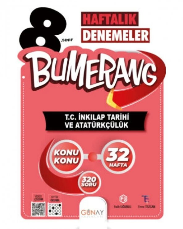 Bumerang LGS 8. Sınıf 32’lik Haftalık T.C. İnkılap Tarihi ve Atatürkçülük Denemeleri ürün görseli 1
