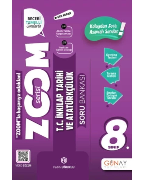 ZOOM LGS 8. Sınıf İnkılap Tarihi Soru Bankası ürün görseli 1