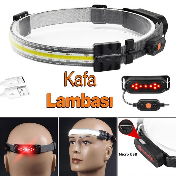 Ranger Şarjlı Kafa Lambası Bisiklet Reflektörü Ledli Kamp Kafa Feneri El Feneri 3 Modlu ürün görseli 1