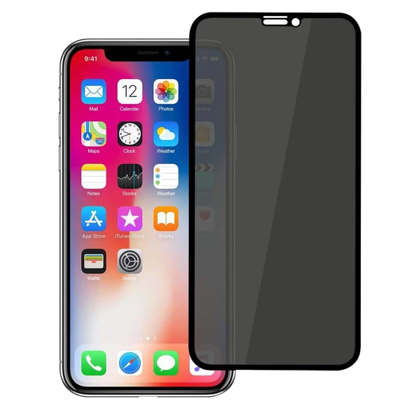 Vendas iPhone 12 Uyumlu Anti Statik Privacy Gizleyen Hayalet Temperli Cam Ekran Koruyucu ürün görseli 1