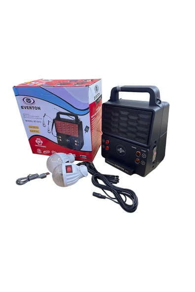 Everton RT-913 Şarjlı Fm/usb/bt Güneş Enerjili 2 Ampullü Solar Set (Kablosuz Telefon Şarj) Özelikli ürün görseli 1