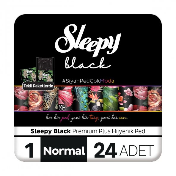 Sleepy Black Premium Plus Hijyenik Ped Normal 24x5 120 Adet Ped ürün görseli 1