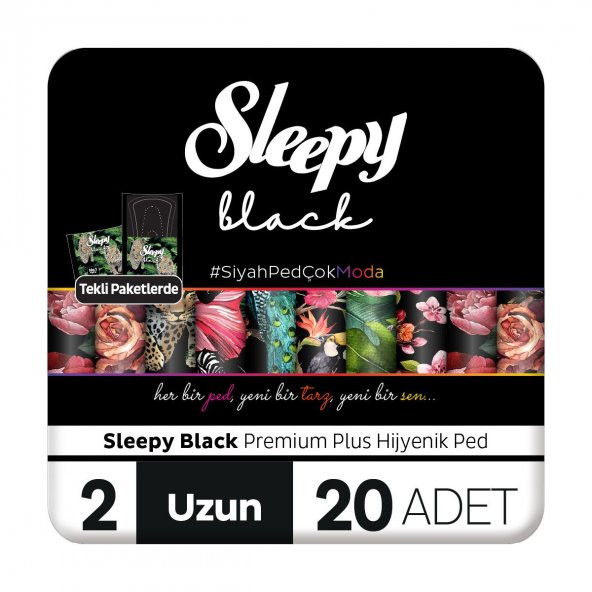 Sleepy Black Premium Plus Hijyenik Ped Uzun 20x5 100 Adet Ped ürün görseli 1