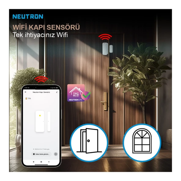 NEUTRON NTL-MC-02WBM WİFİ KAPI/PENCERE SENSÖRÜ ürün görseli 1