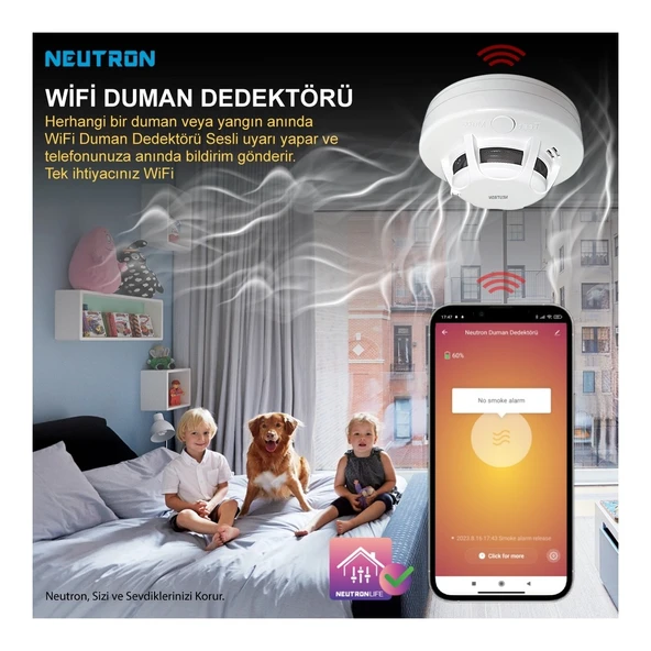 NEUTRON NTL-SD-01WB WİFİ DUMAN DEDEKTÖRÜ ürün görseli 1
