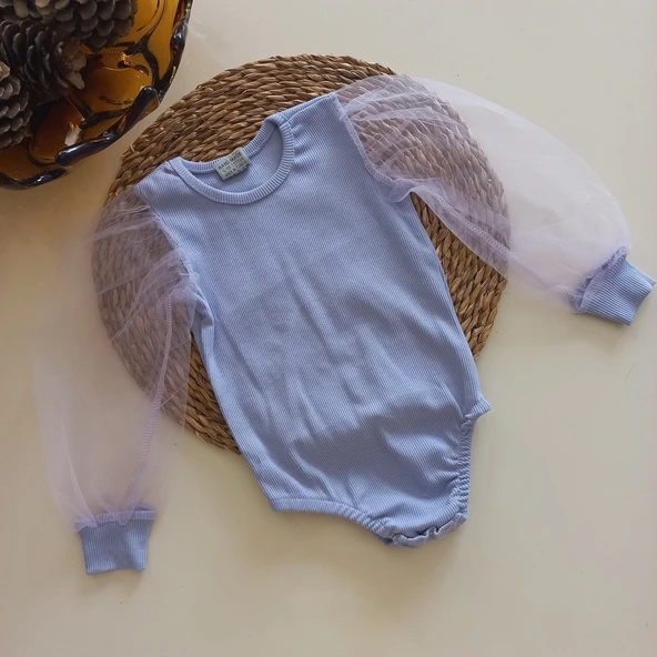 MARS BABY Kız Bebek Lila Tüllü Çıtçıtlı Özel Gün Badi ürün görseli 1