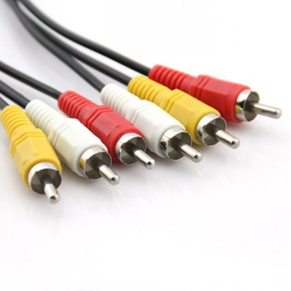 3x RCA to 3x RCA Ara Bağlantı Kablosu 5 Metre ürün görseli 1