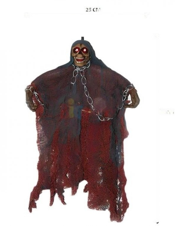 Halloween İskelet Korkuluk Işıklı Sesli 30 Cm Kahverengi ürün görseli 1