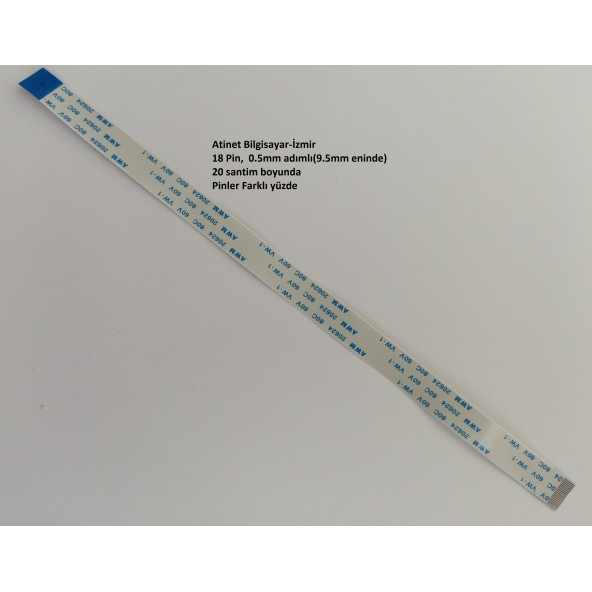 Awm 20624 80C 60V Vw-1 Flex kablo  18 Pin, 20 santim Ters Flex 18-0.5-20B ürün görseli 1