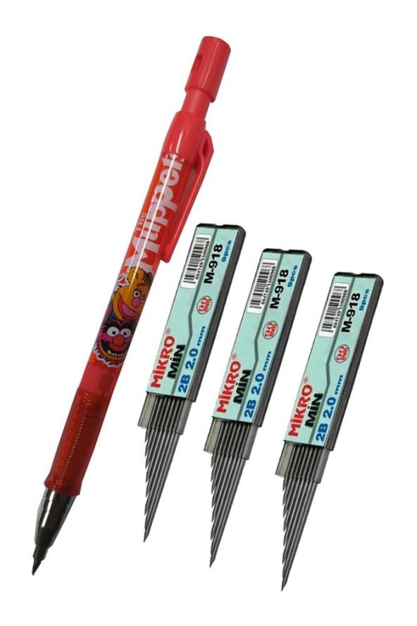 2.0 Mm Kalın Uçlu Versatil Kalem Kırmızı Renk 1 Adet ve 2.0 Mm Kalın Uç Siyah 3 Adet Kalın Uçlu Mekanik Kalem ürün görseli 1