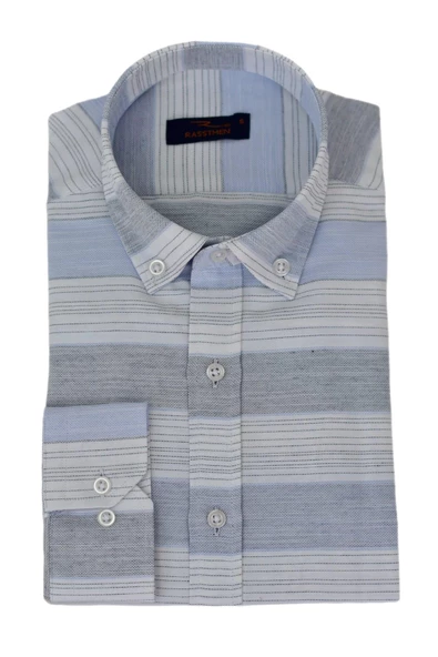Erkek Silim Fit Pano Çizgili Gömlek BGL-ST03097 ürün görseli 1