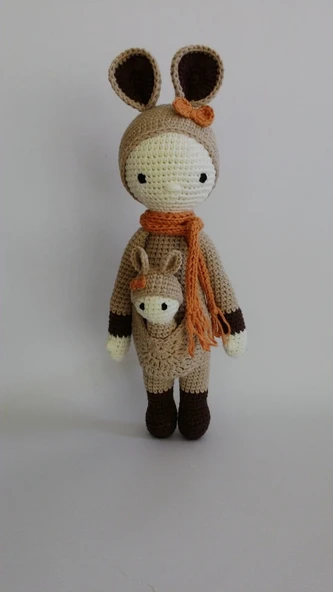 Bebekli Kanguru Amigurumi Organik Oyuncak ürün görseli 1
