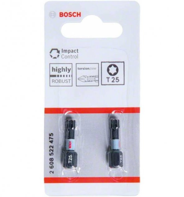 Bosch Impactc Torx Bits Ucu T25x25 Mm 2Li - Resim 2