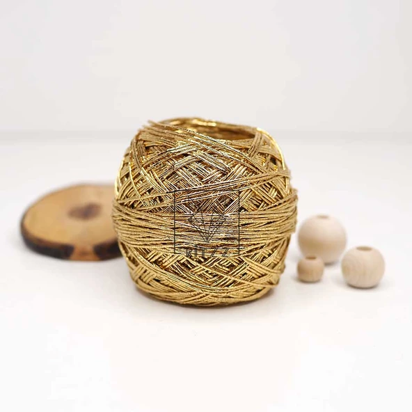 İnce Gold Metalik İp / 50GR - Resim 3