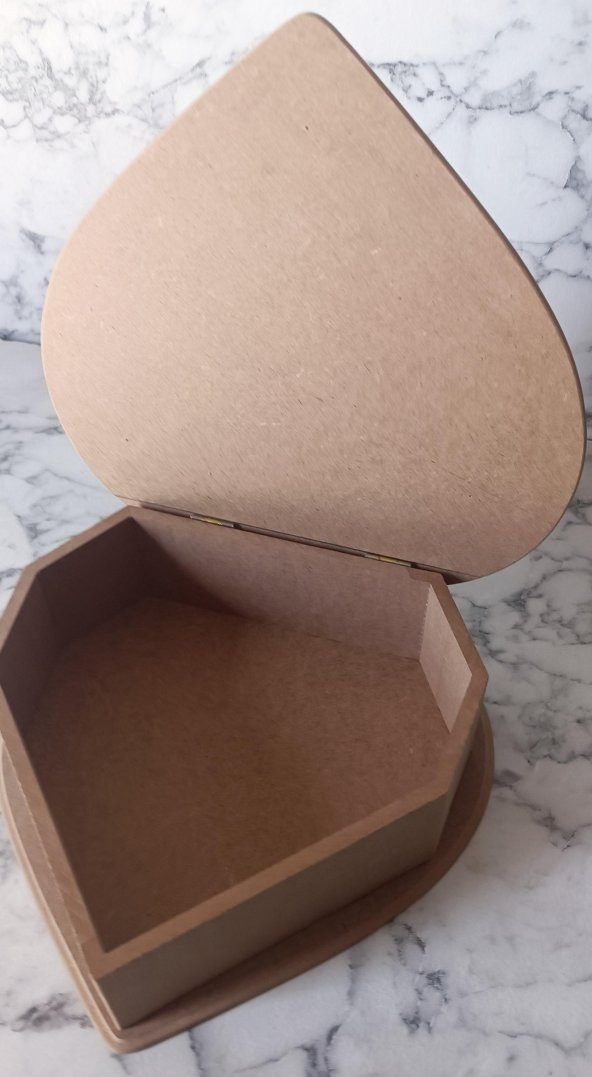 Hobi Adn 90200 Kalp Kutu Ahşap MDF HAM Model El Yapım ürün görseli 1