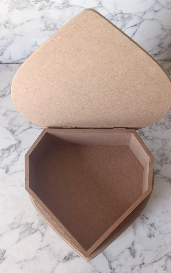 Hobi Adn 90200 Kalp Kutu Ahşap MDF HAM Model El Yapım - Resim 2