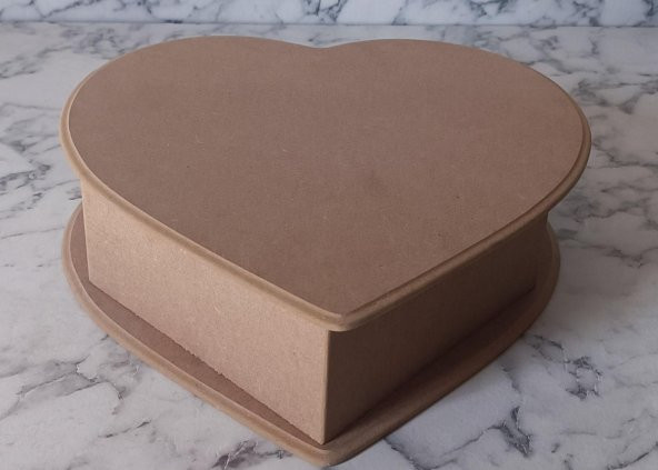 Hobi Adn 90200 Kalp Kutu Ahşap MDF HAM Model El Yapım - Resim 8