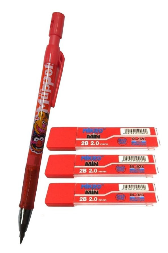 2.0 Mm Kalın Uçlu Versatil Kalem Kırmızı Renk 1 Adet ve 2.0 Mm Kalın Uç Kırmızı 3 Adet Kalın Uçlu Mekanik Kalem ürün görseli 1
