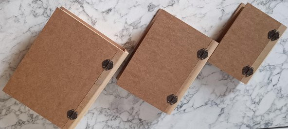Hobi Adn 90203 Kitap Kutu 3'LÜ Set Ahşap MDF HAM Ankara Siteler Ürünü El Yapım ürün görseli 1