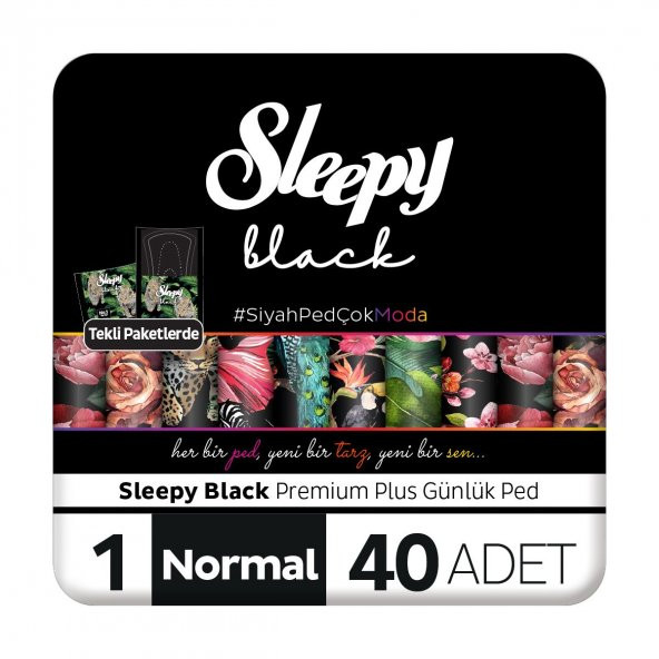 Sleepy Black Premium Plus Günlük Ped Normal 40x5 200 Adet Ped ürün görseli 1