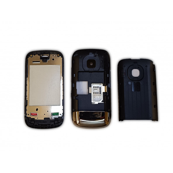 Nokia C2-02 Kasa Kapak Tuş Takımı C2-02 Uyumlu Siyah Renk Orta Kasa Ön Kapak Arka Kapak Tuş Takımı ürün görseli 1