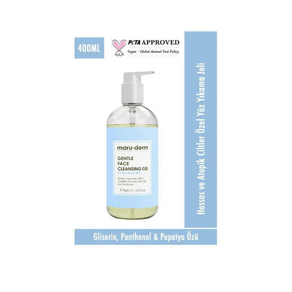 Maruderm Hassas ve Atopik Ciltler Için Yüz Yıkama Jeli 400 ML ürün görseli 1