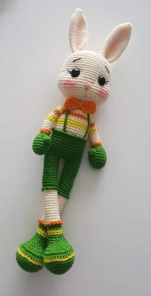 Tavşan Ponçik Yanak Boksör Amigurumi Organik Oyuncak ürün görseli 1